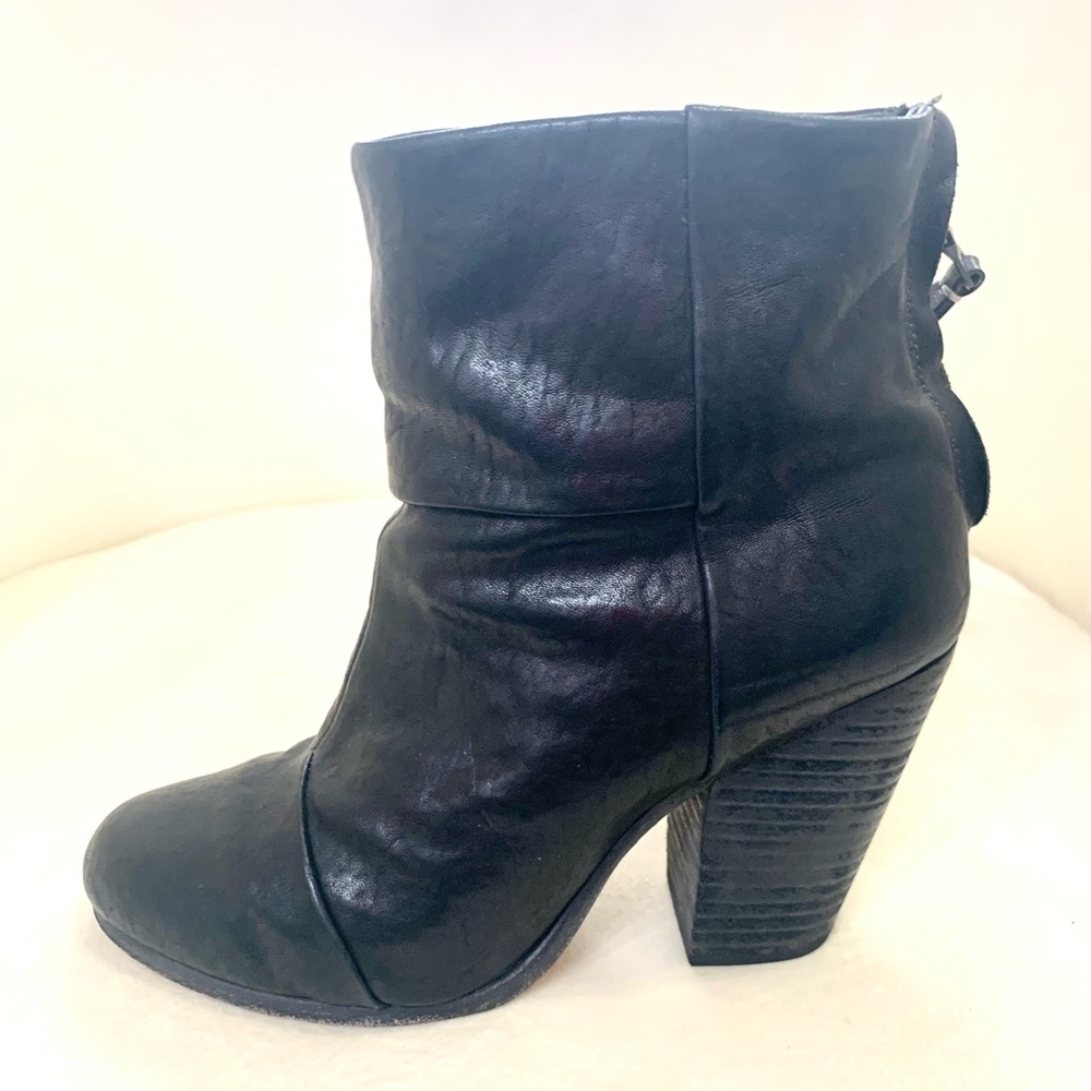 RAG & BONE Like NEW!! Classic Newbury Leather Bootie Shiny Black - Picture 7 of 12